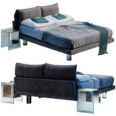 现代布艺双人床-14